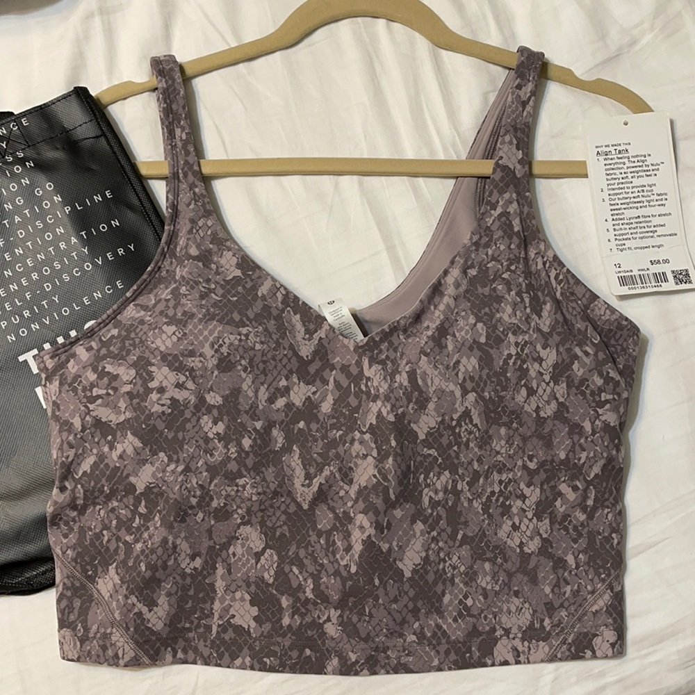 Never worn lululemon Align Tank :: snakeskin print